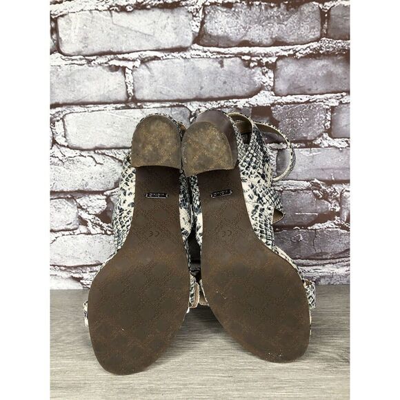 Vionic Carmel Grey Ivory Leather Snake Print Heel Sandals Women’s 9.5M US/41.5EU - Picture 6 of 16